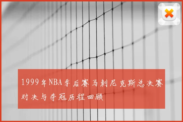 1999年NBA季后赛马刺尼克斯总决赛对决与夺冠历程回顾